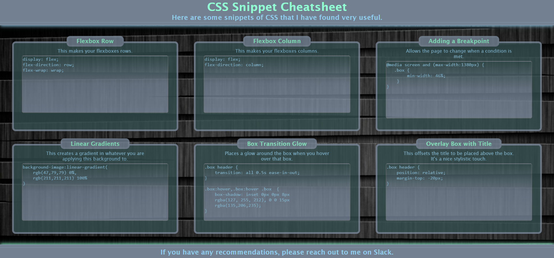 Preview of webpage.